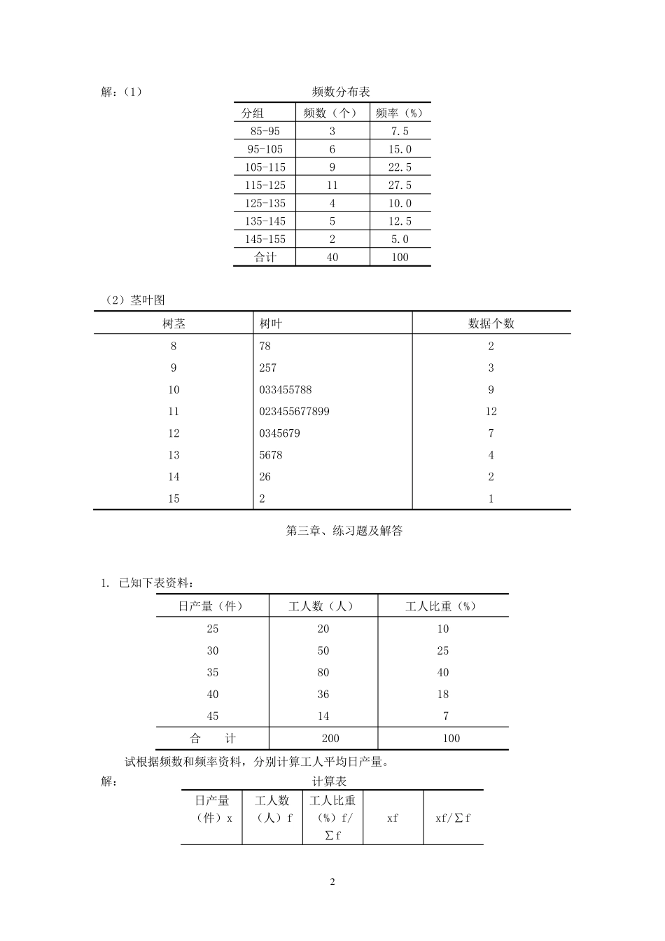 统计学课后习题答案(全章节)_第2页