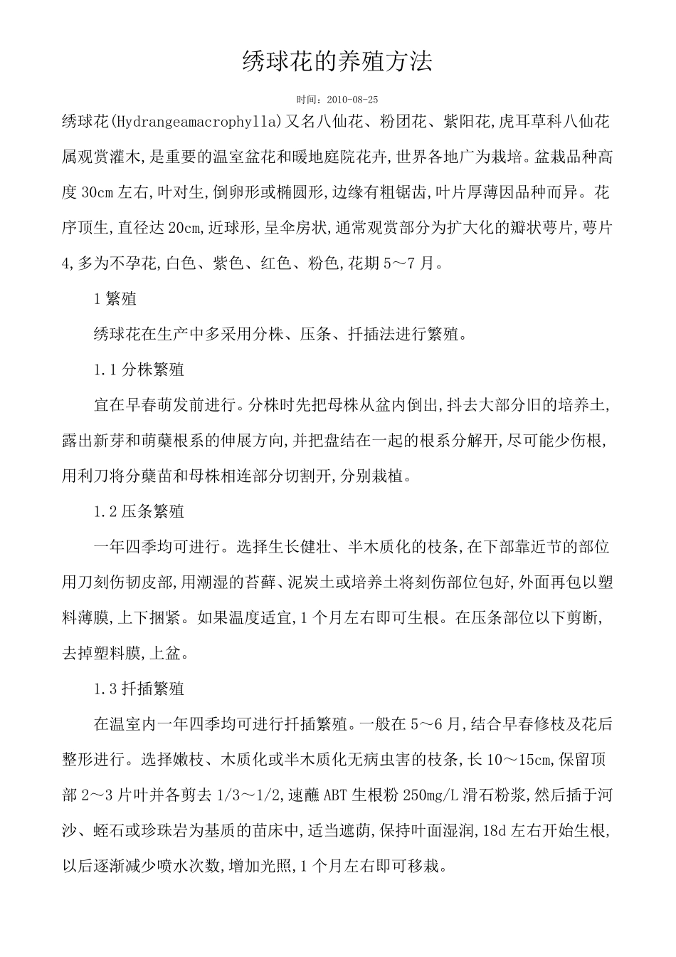 绣球花的养殖方法_第1页