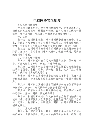电脑网络管理制度