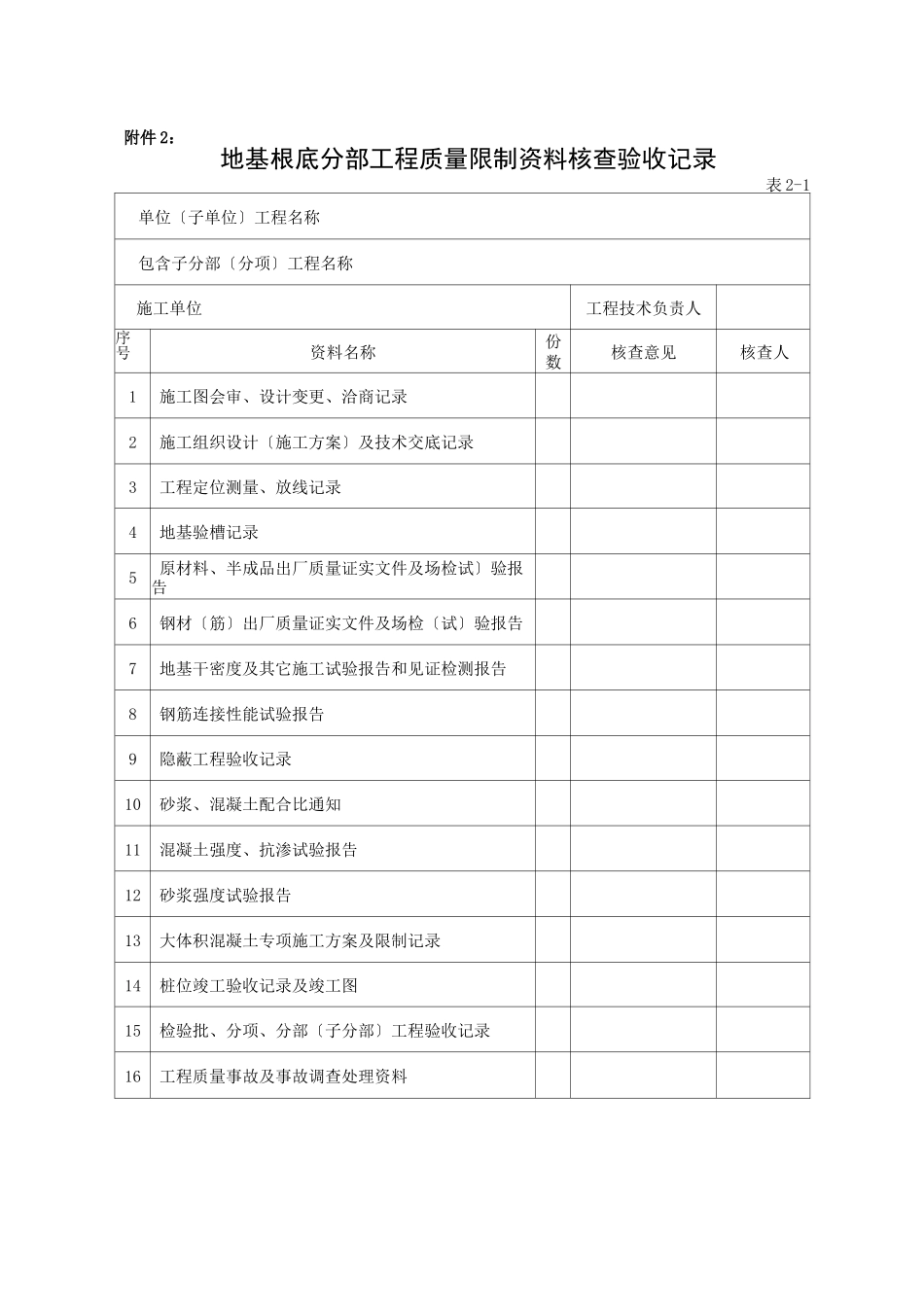 工程质量控制资料核查系列表格_第2页