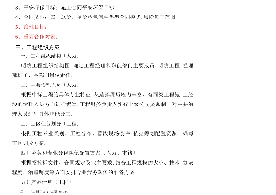 工程项目管理策划书_第2页