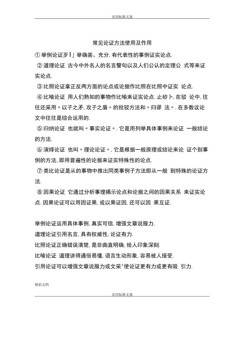常见的论证方法使用及作用_第1页
