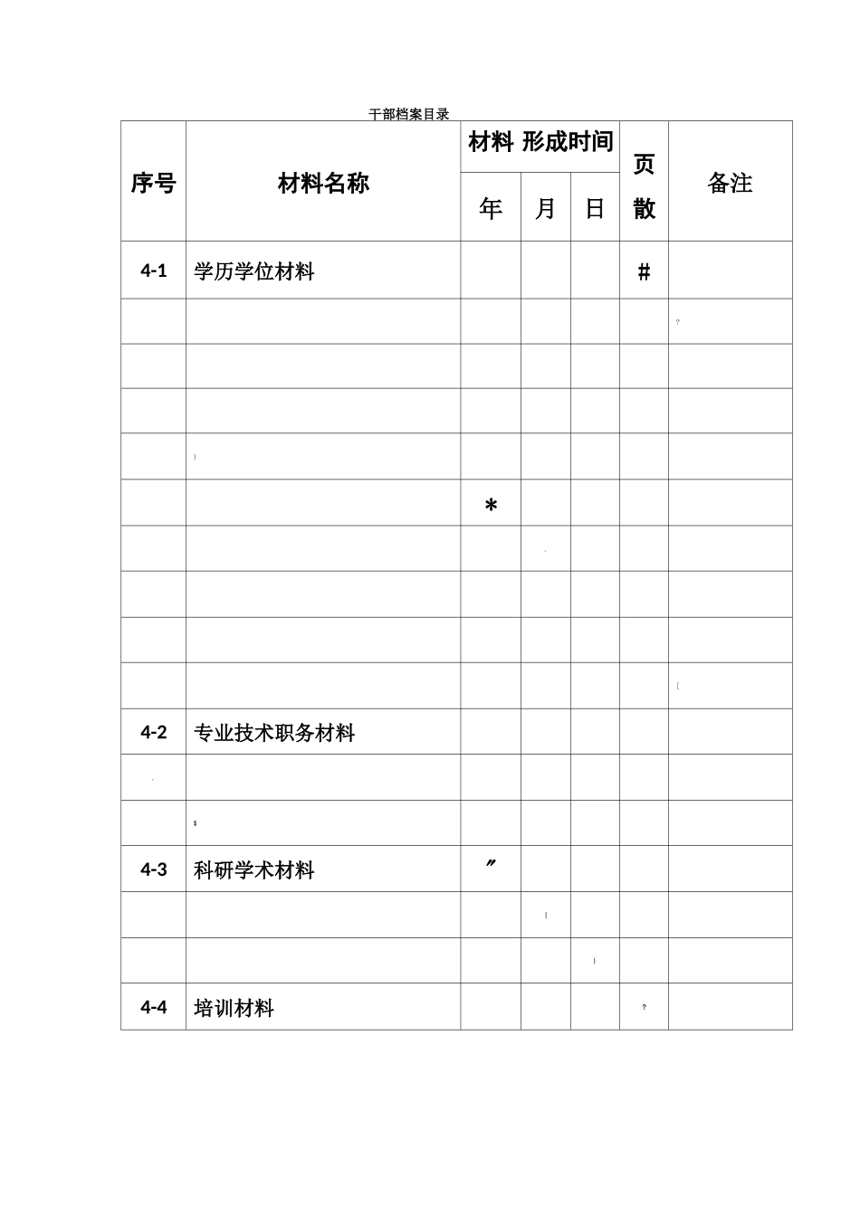 干部人事档案目录模板_第3页