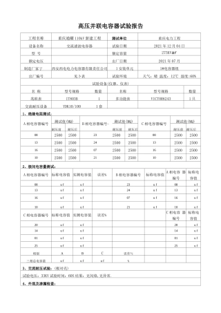 并联电容器试验报告