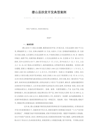 扶贫开发典型案例