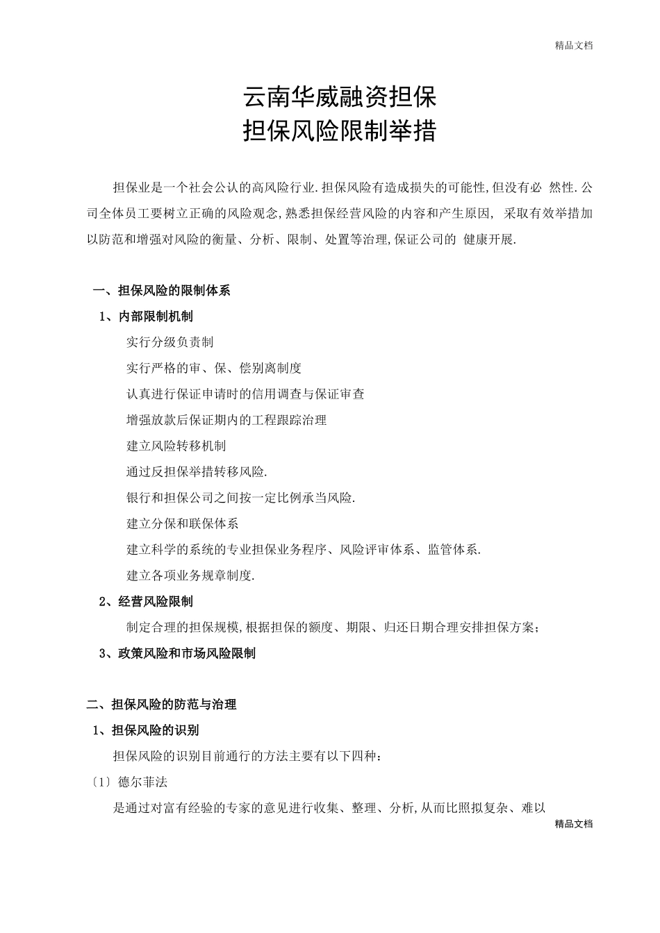 担保风险控制措施_第1页