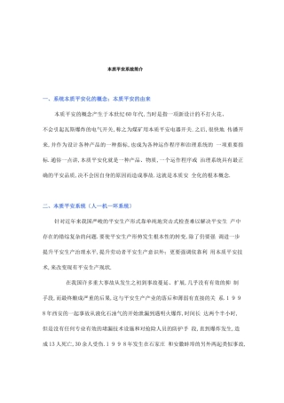 本质安全系统简介