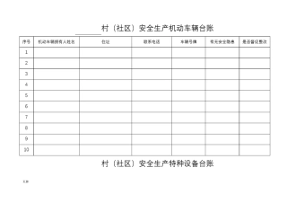 村级安监工作台账