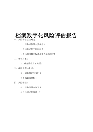 档案数字化风险评价报告