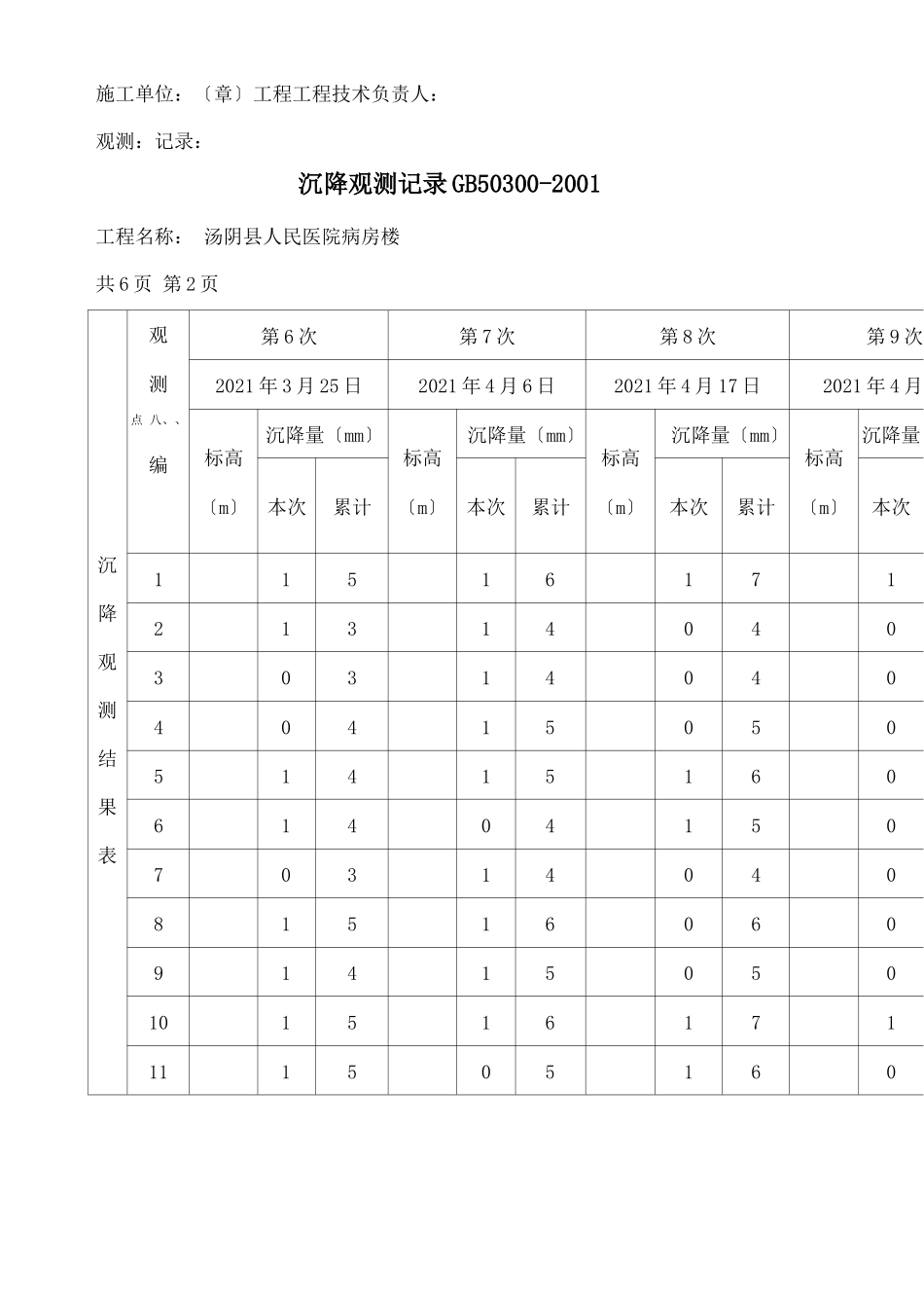 沉降观测记录GB_第2页
