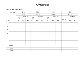 沉降观测记录表格