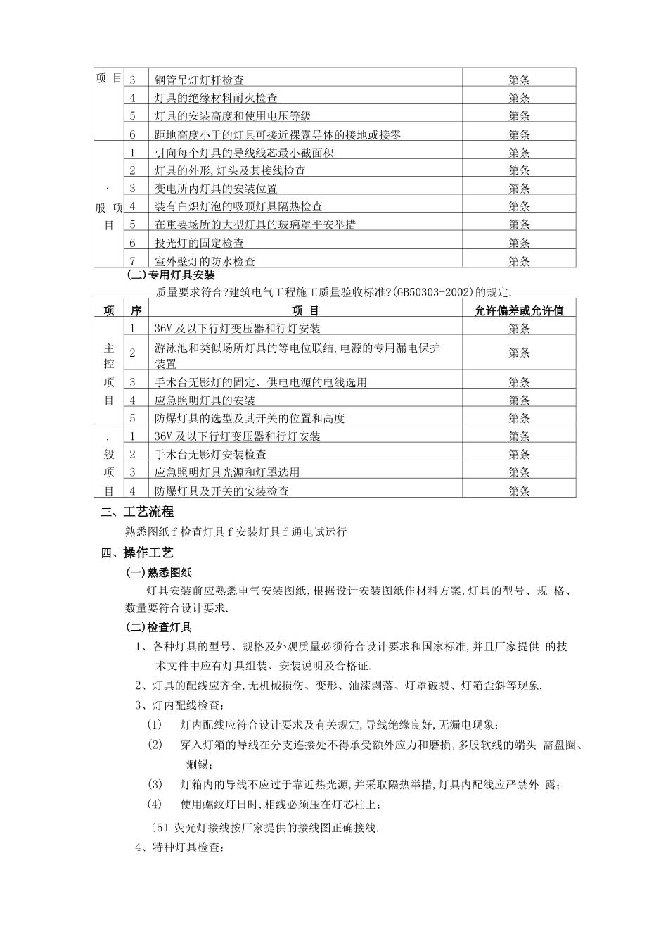 灯具安装工程施工方案_第2页