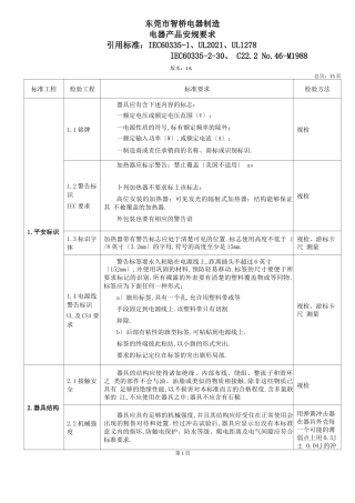 电器产品安规要求