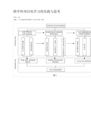 跨学科项目化学习的实践与思考