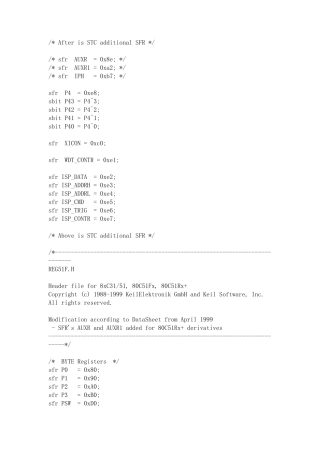 头文件 STC89C51RCRD+系列单片机