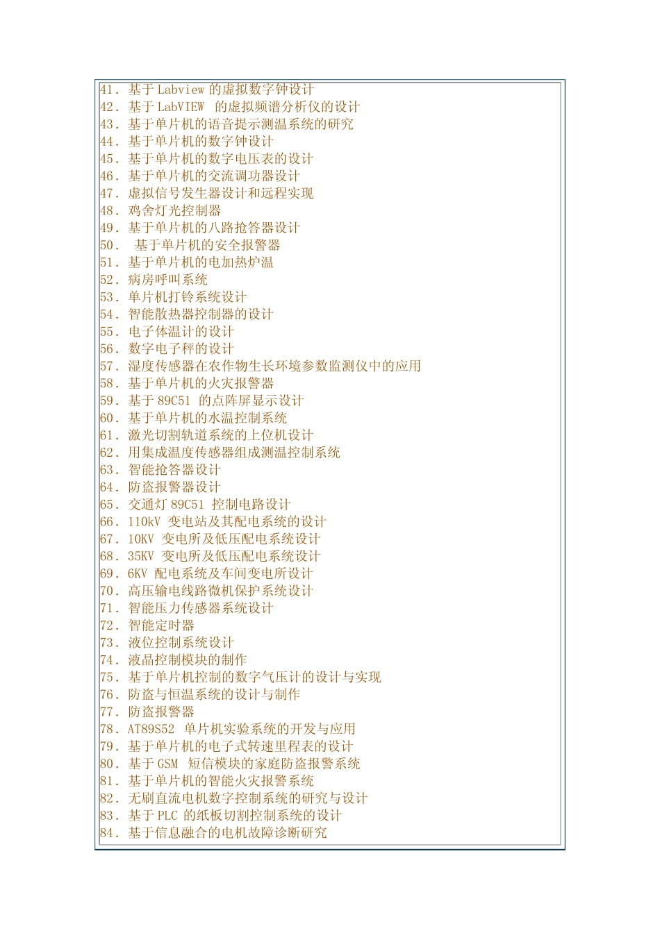 电气工程及其自动化毕业设计论文参考题目.doc_第2页