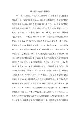 固定资产投资分析报告.doc