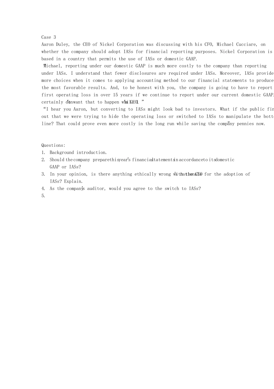 国际会计(双语)课程Case 3_第1页
