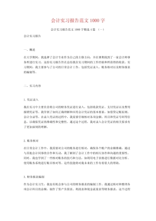 会计实习报告范文1000字4则