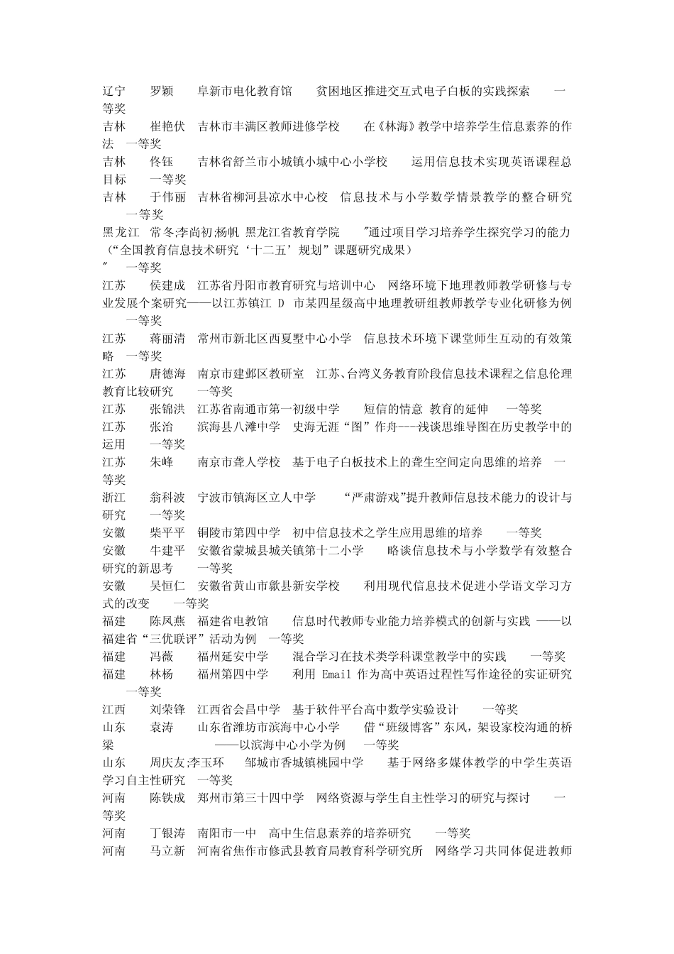 全国第三届中移动校讯通杯教师论文大赛结果公布_第2页