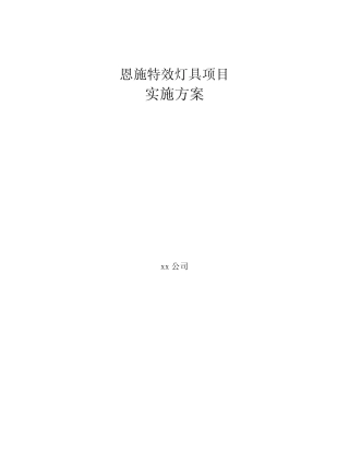 恩施特效灯具项目实施方案