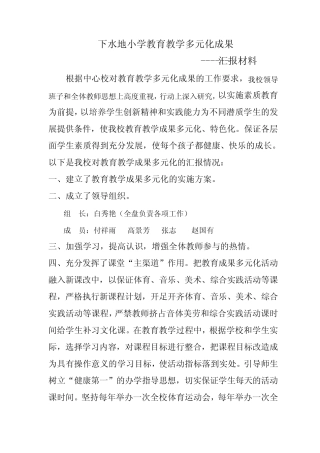 教育教学多元化成果汇报材料