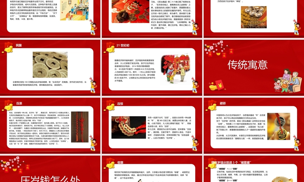 压岁钱习俗课件