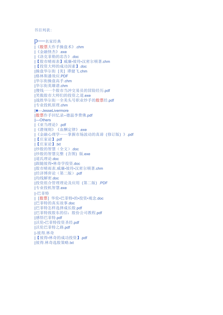 股市书籍目录_第1页