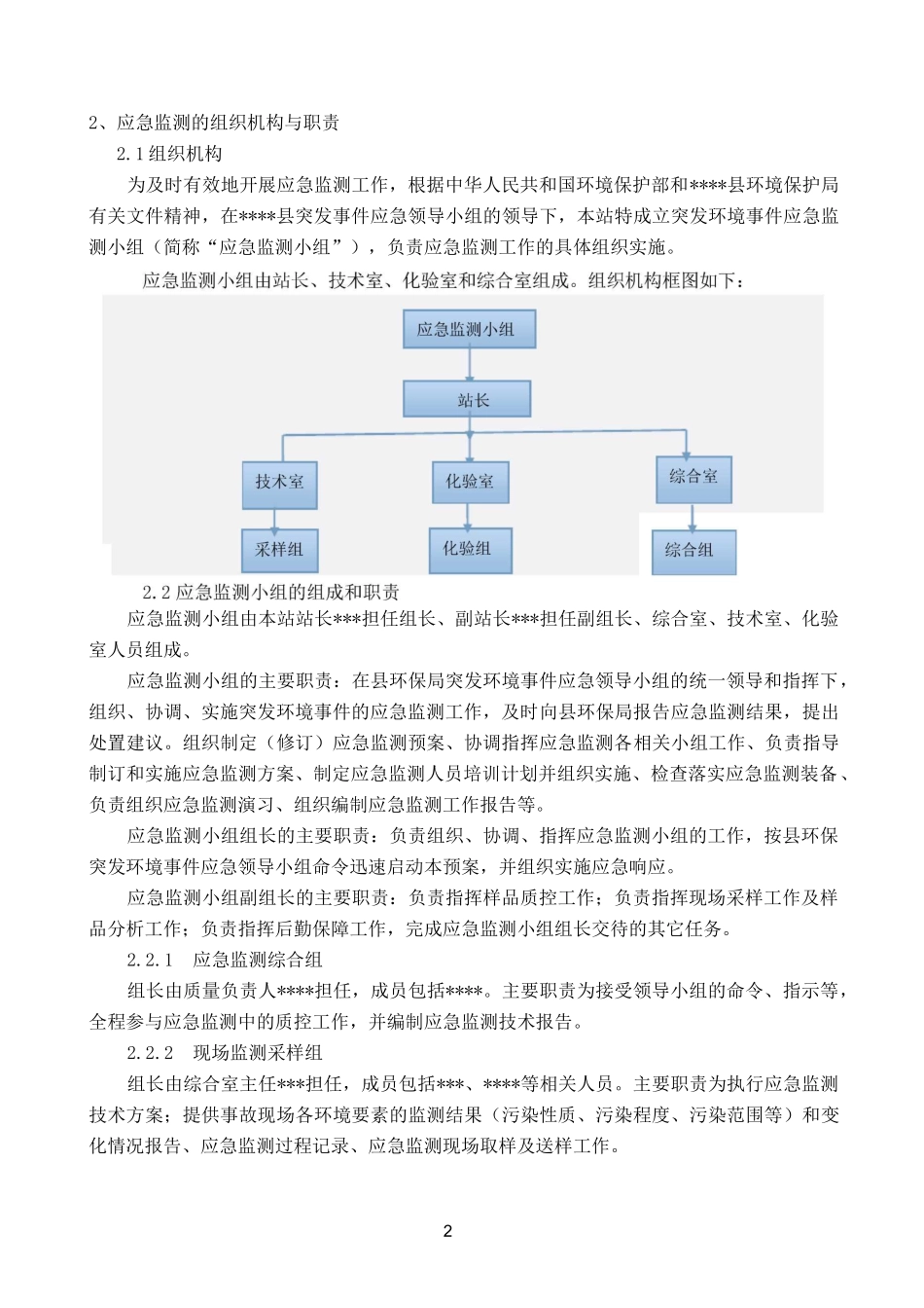 环境监测站突发环境事件应急预案(DOC)_第2页