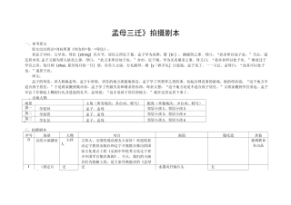 孟母三迁拍摄剧本
