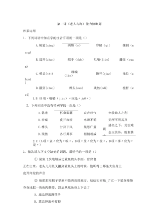 《老人与海》同步练习