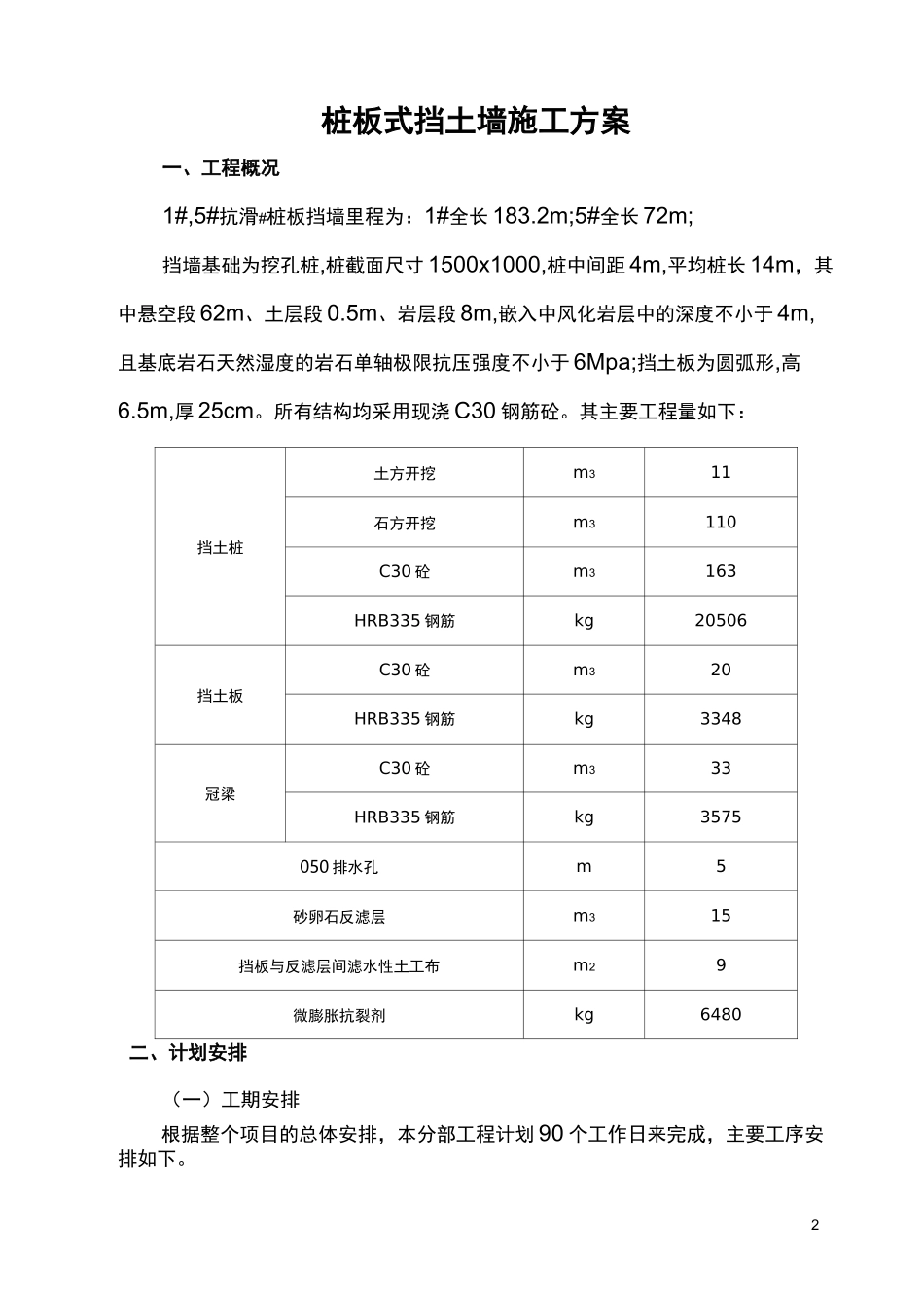 桩板式挡土墙施工方案_第2页