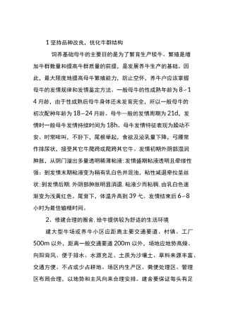 基础学习知识母牛饲养技术要点