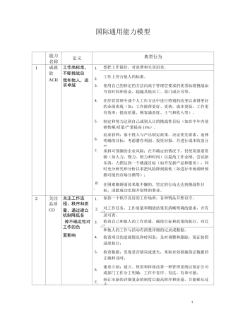 国际通用能力模型模板