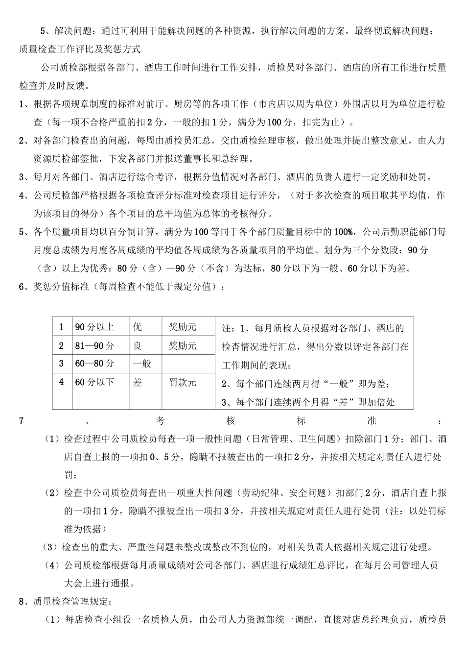 餐饮企业质检标准模板_第3页