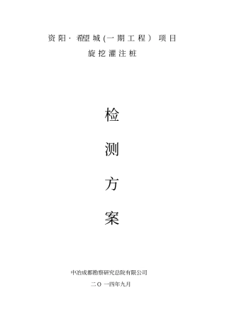 旋挖灌注桩检测方案-资阳_希望城汇总