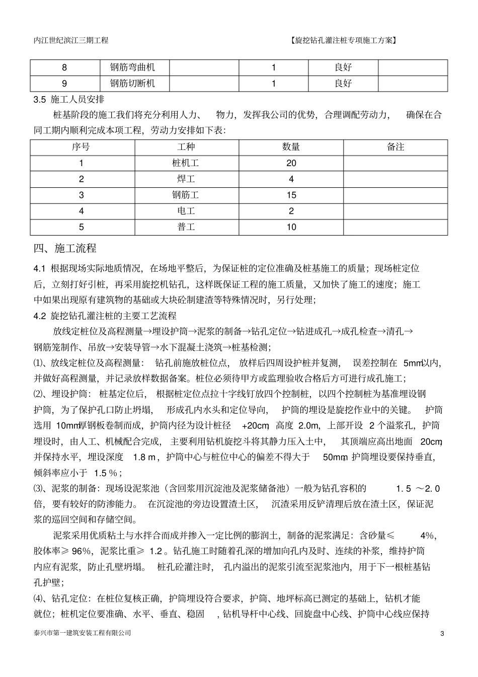旋挖钻孔灌注桩工程施工组织设计方案正文_第3页