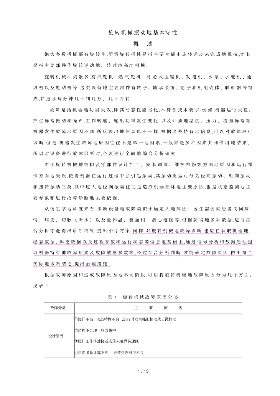 旋转机械振动的基本特性_第1页