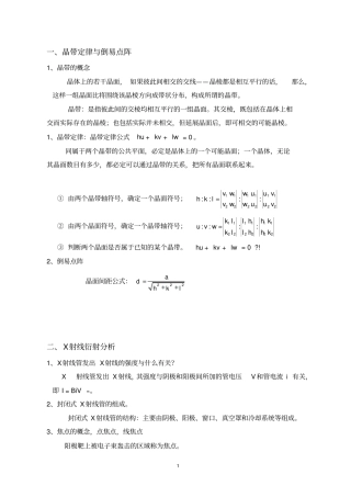 无机材料测试方法期末考试复习题