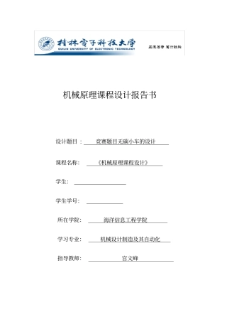 无碳小车试验报告