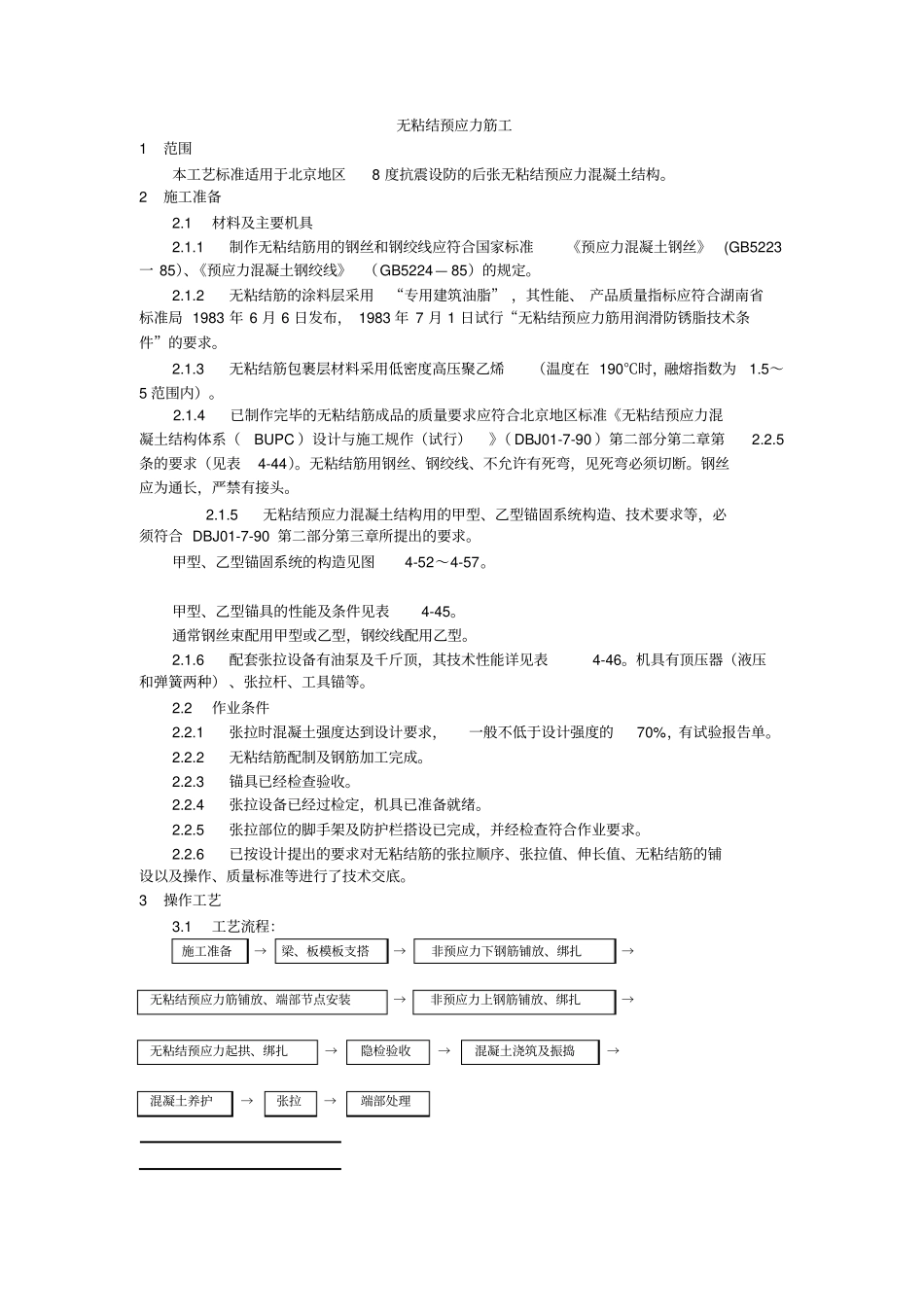 无粘结预应力筋工工艺_第1页