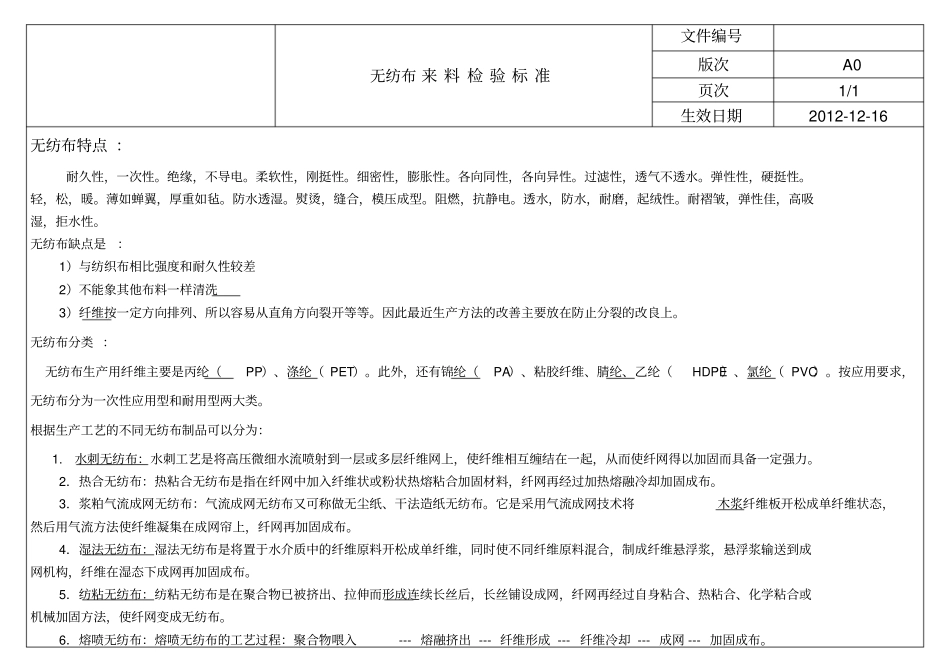 无纺布检验标准_第1页