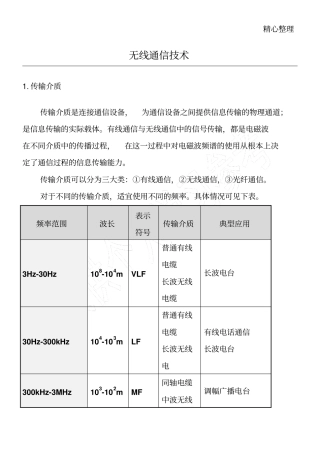 无线通信技能技术总结基础知识