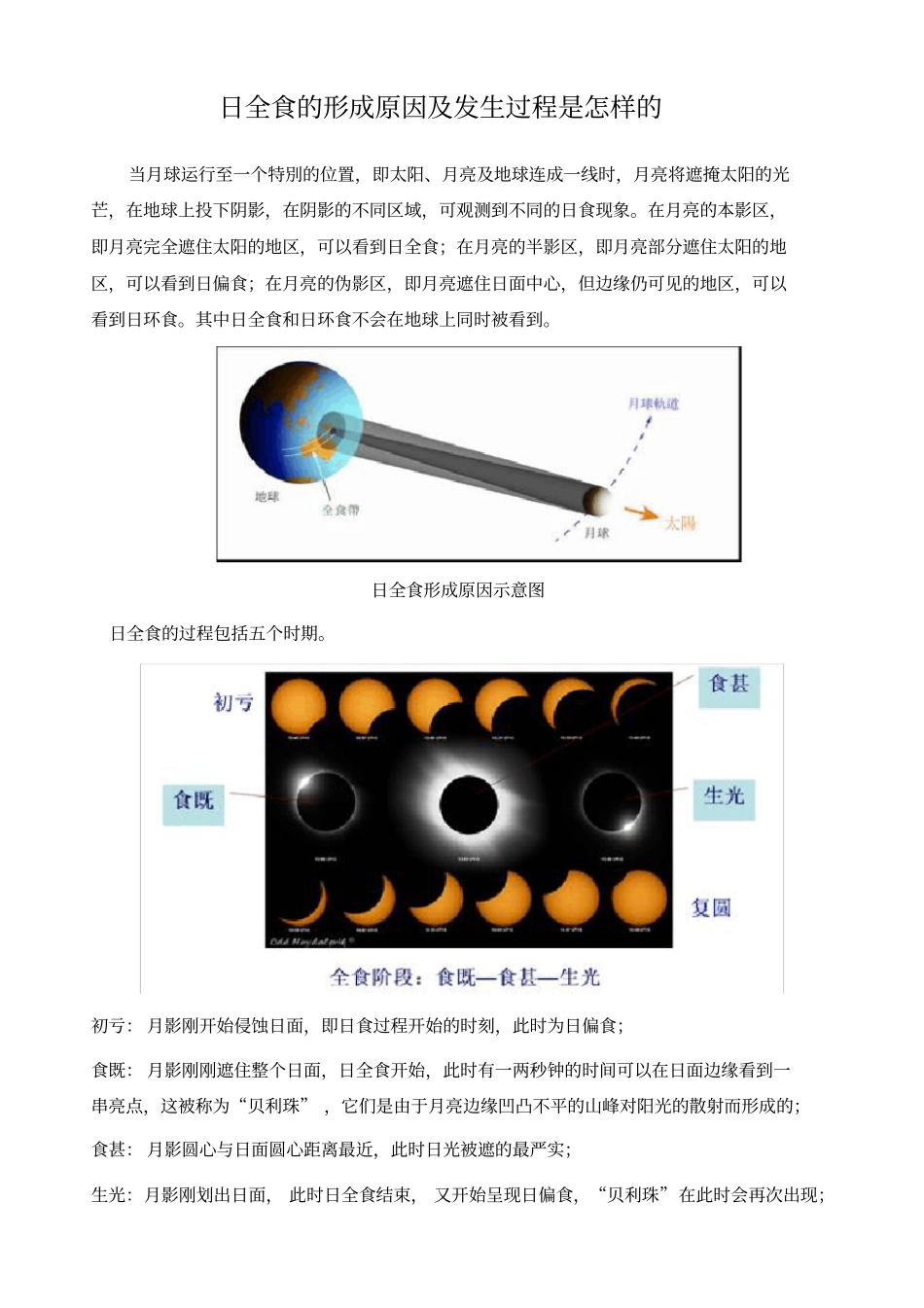 日全食的形成原因及发生过程是怎样的_第1页