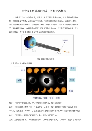 日全食的形成原因及发生过程是怎样的