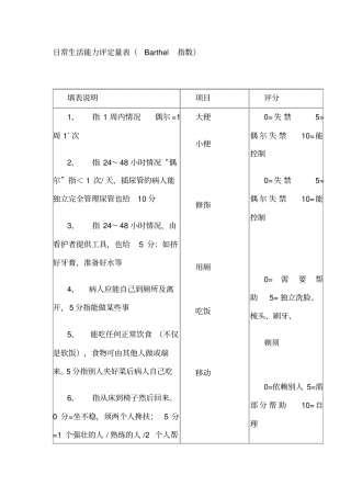 日常生活能力评定量表adl