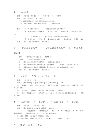 日语能力考试一级文法