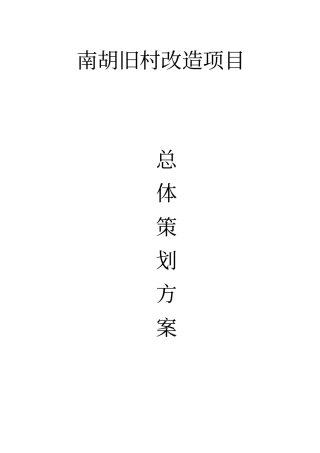 旧村改造项目总体策划方案措施