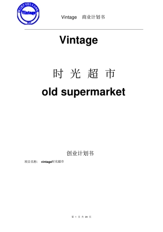 时光超vintage可行性研究报告