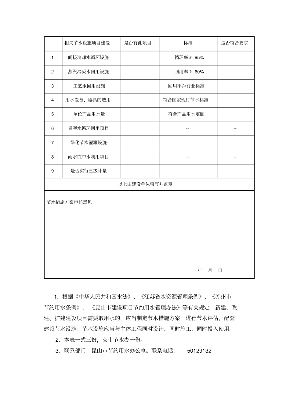 昆山建设项目节水措施方案登记表_第2页